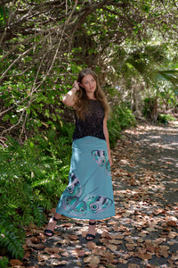 2023 Skirt - Sachi - Butterfly - Aqua