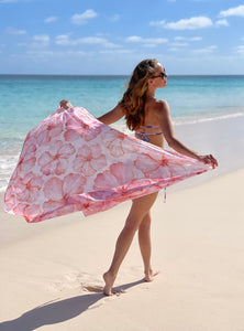 Sarong - Happy Hibiscus - Blush